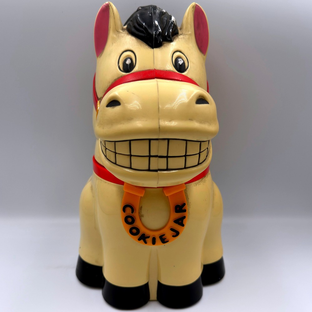Vintage 1994 Fun-Damental Neighing Horse Cookie Jar Plastic Talking 90s WORKS